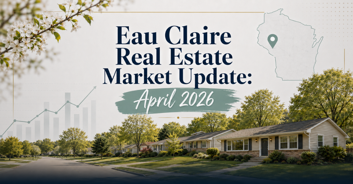 April 2026 housing market data for Eau Claire, Altoona, and Chippewa Falls showing listings, sales, and median price trends