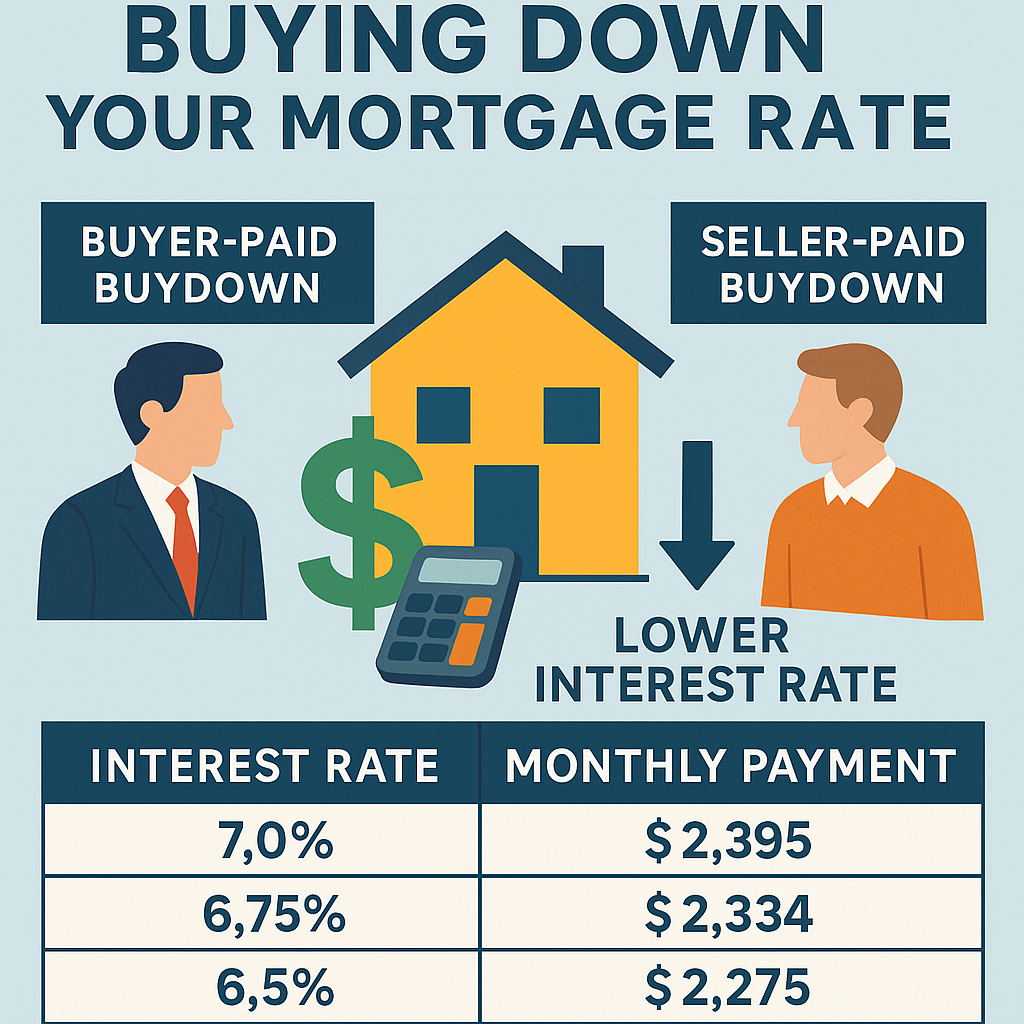 How Buyers or Sellers Can Buy Down Mortgage Rates to Lower Monthly Payments header image.