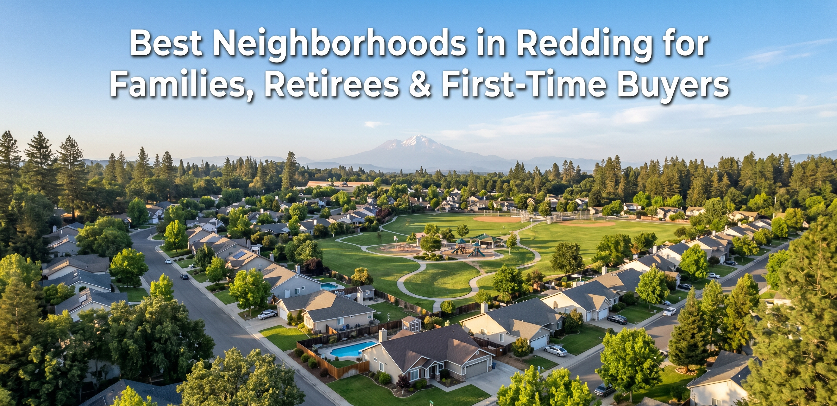 Best Neighborhoods in Redding for Families, Retirees & First-Time Buyers header image.