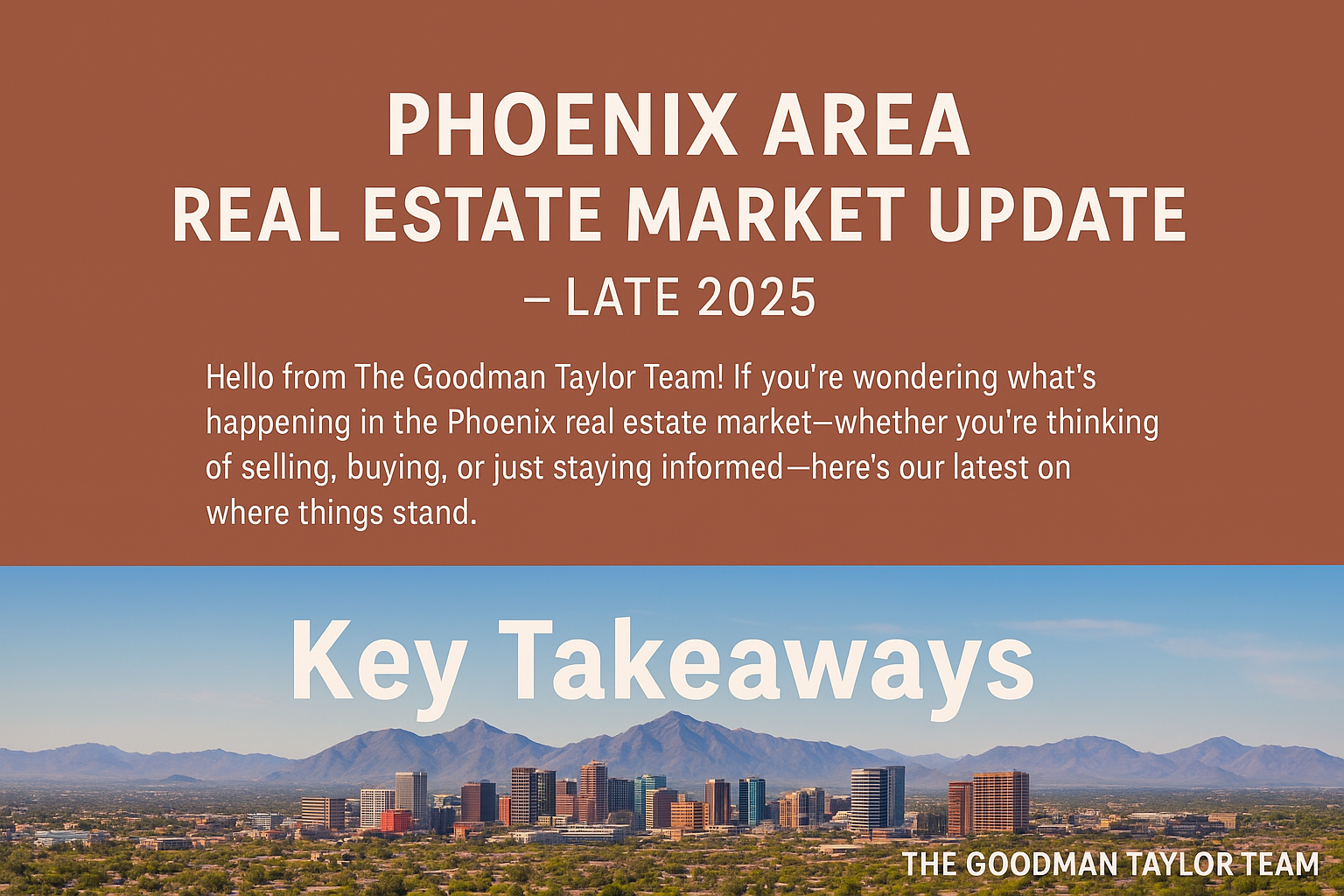 Phoenix Area Real Estate Market Update header image.
