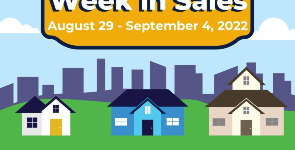 Week in Sales August 29- September 4 , 2022 header image.