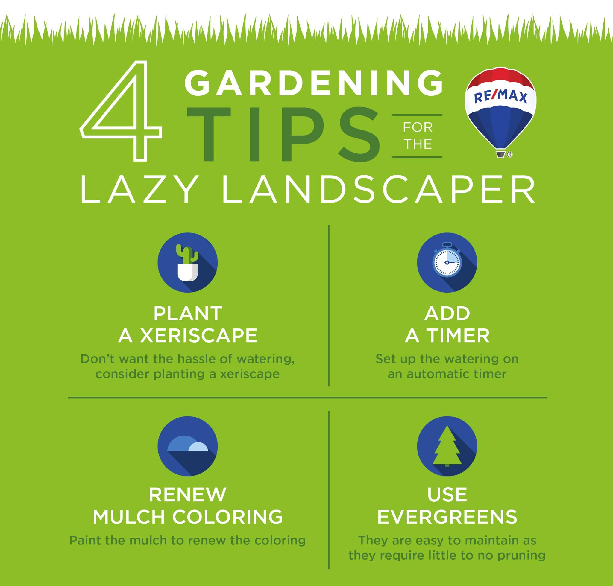 4 Gardening Tips for the Lazy Landscaper header image.