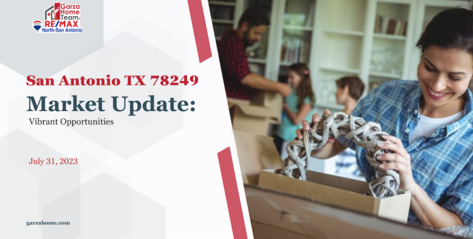 San Antonio Real Estate Market Update | Garza Home Team at RE/MAX North San Antonio | July 31, 2023 header image.