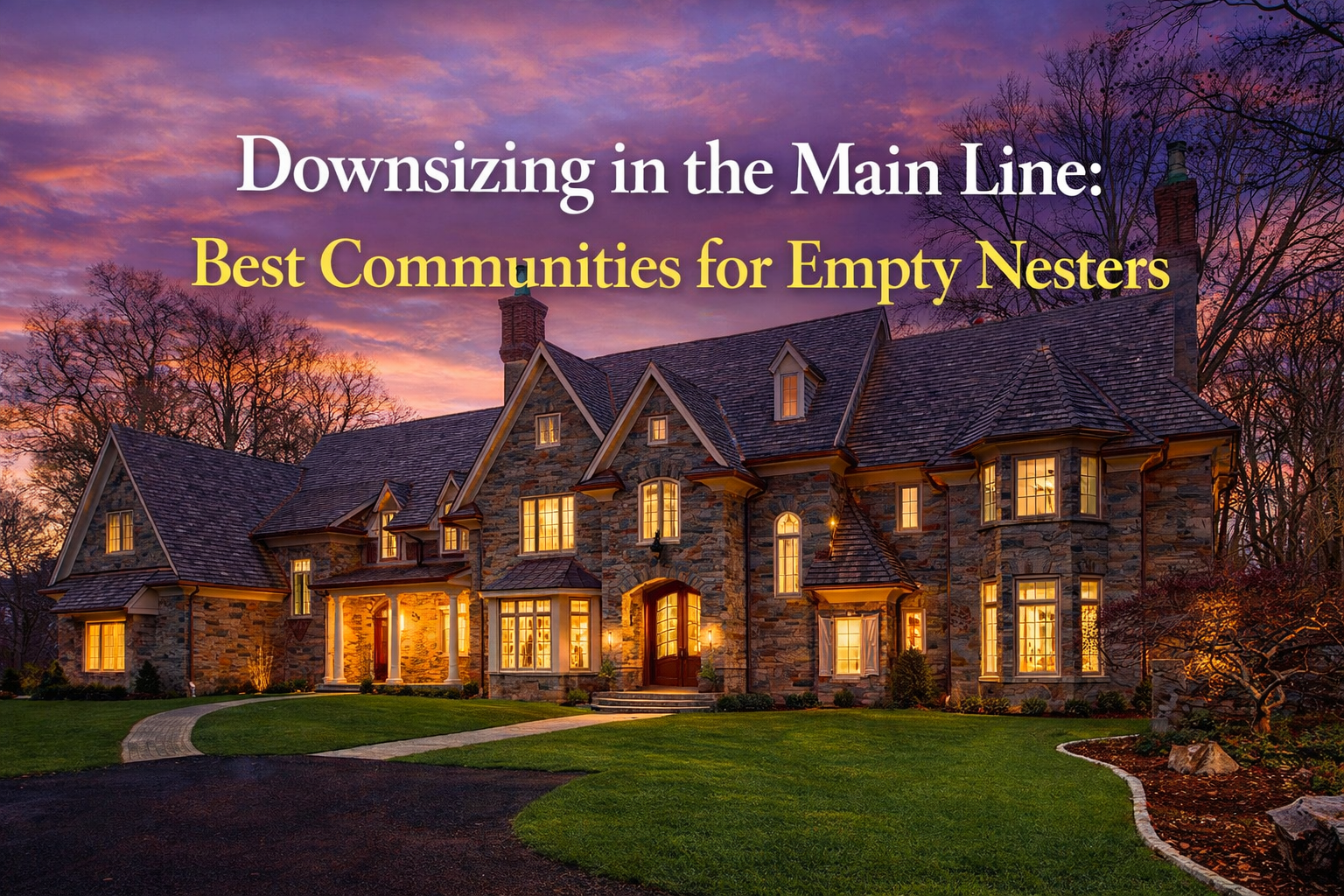 Downsizing in the Main Line: Best Communities for Empty Nesters header image.