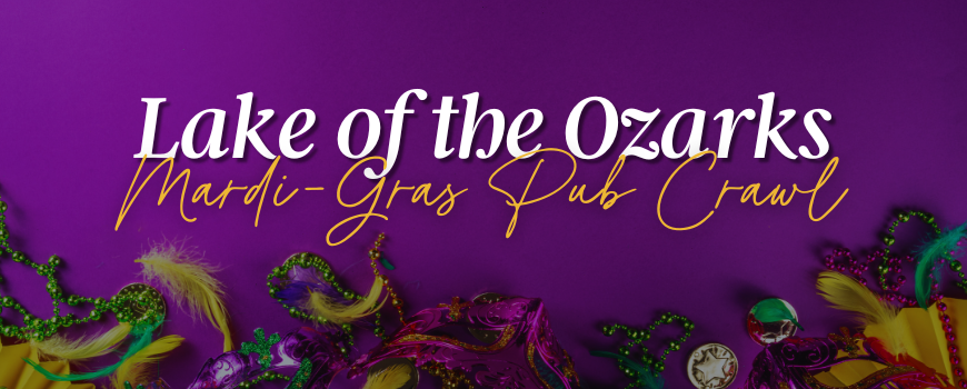 Lake of the Ozarks Mardi-Gras Pub Crawl header image.