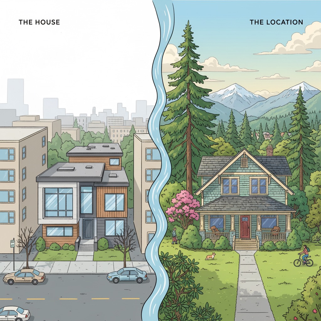 /location-vs-house-real-estate-investment-strategy header image.