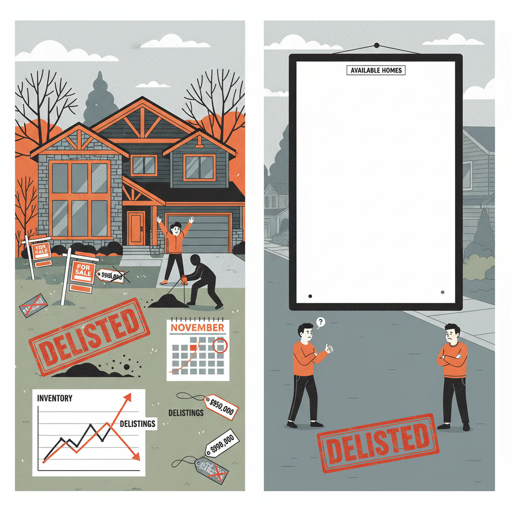 Sellers pulling homes off market instead of reducing prices - November 2025 delisting trend in real estate