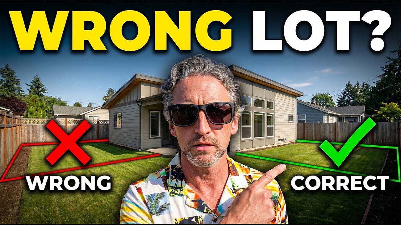 Real estate investor Anton Stetner points at two backyard lot layouts labeled “Wrong” and “Correct,” explaining how choosing the right property layout is critical for building a successful ADU or DADU in Washington State.