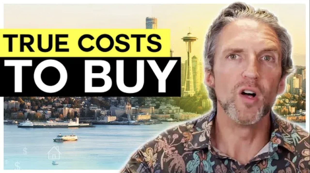 Thumbnail showing Anton Stetner on the right in front of the Seattle skyline, with bold text on the left reading “TRUE COSTS TO BUY” over a yellow and black banner.