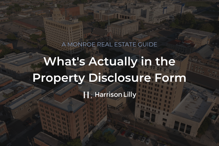 Monroe Louisiana home with for sale sign representing property disclosure requirements