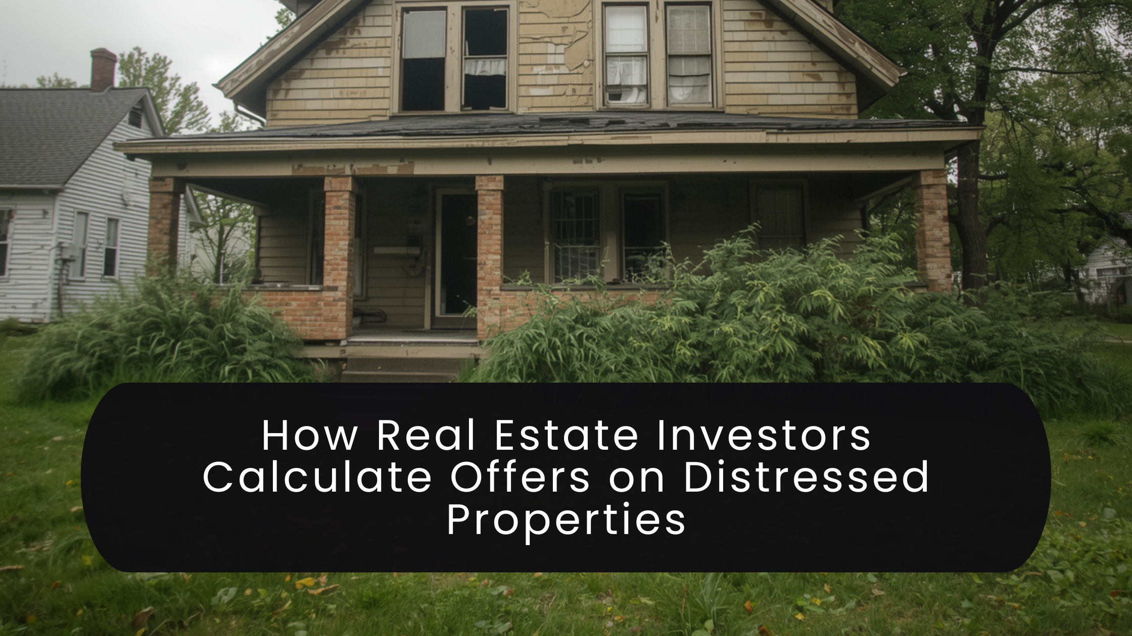 Distressed home being evaluated by a real estate investor