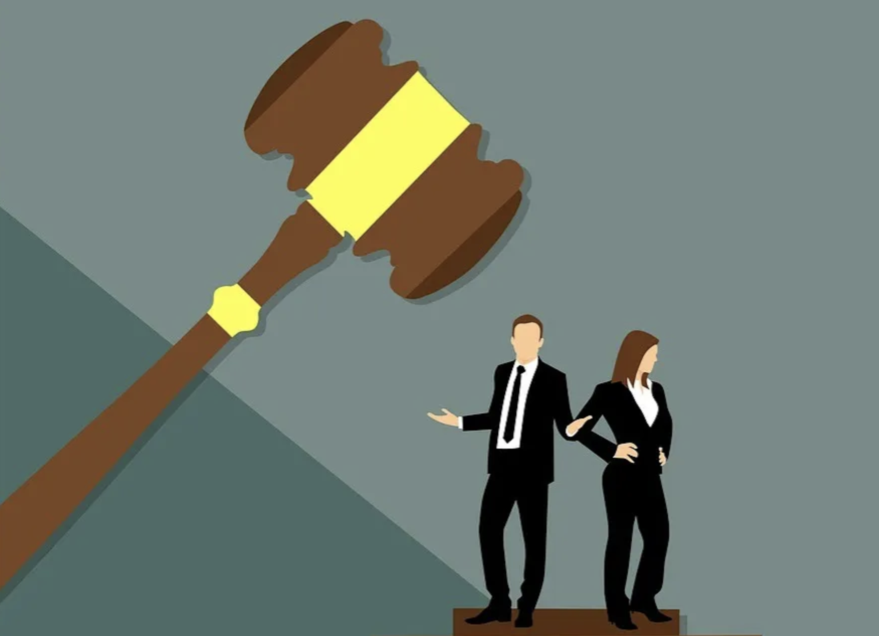 Gavel and two real estate agents