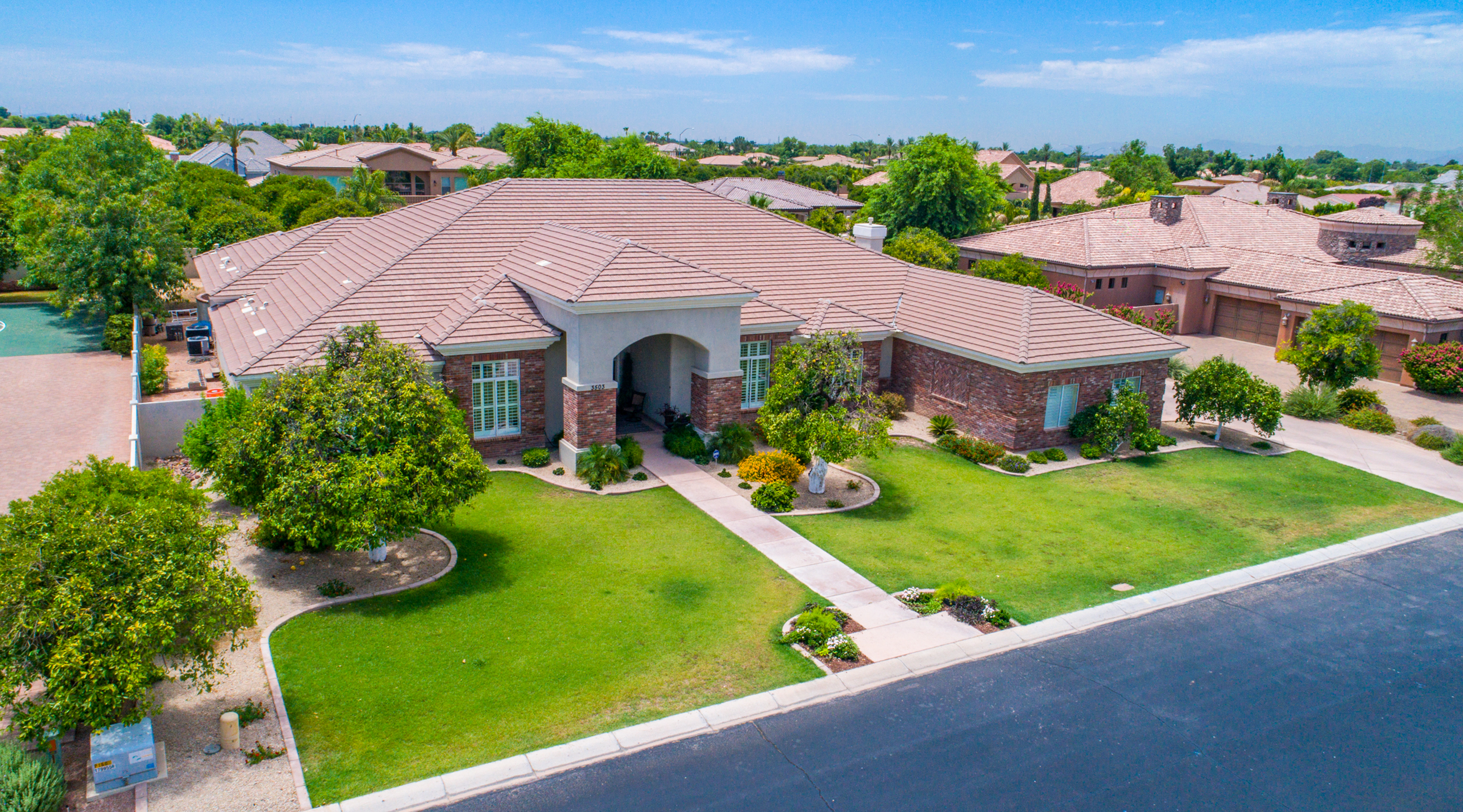 Come Sit Back, Relax & Enjoy This 6 Bed Custom Home w/ Pool At Hermosa Groves South! header image.