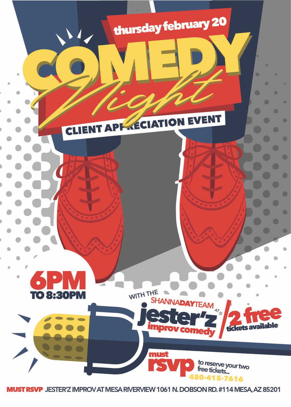 Comedy Night: A Client Appreciation Event By The Shanna Day Team! header image.