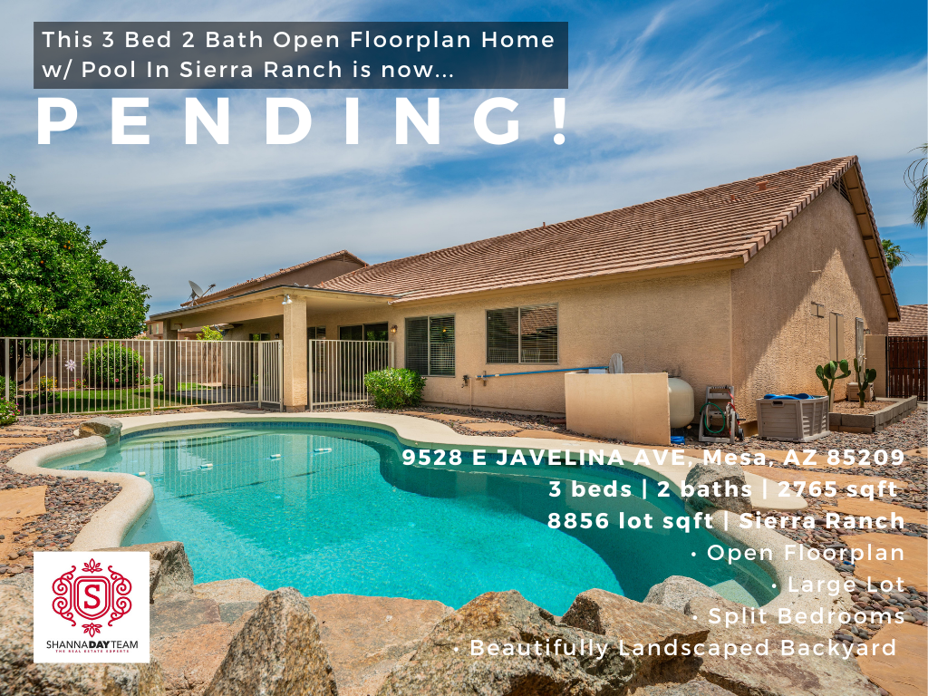 This 3 Bed 2 Bath Open Floorplan Home w/ Pool In Sierra Ranch Is Now PENDING! header image.