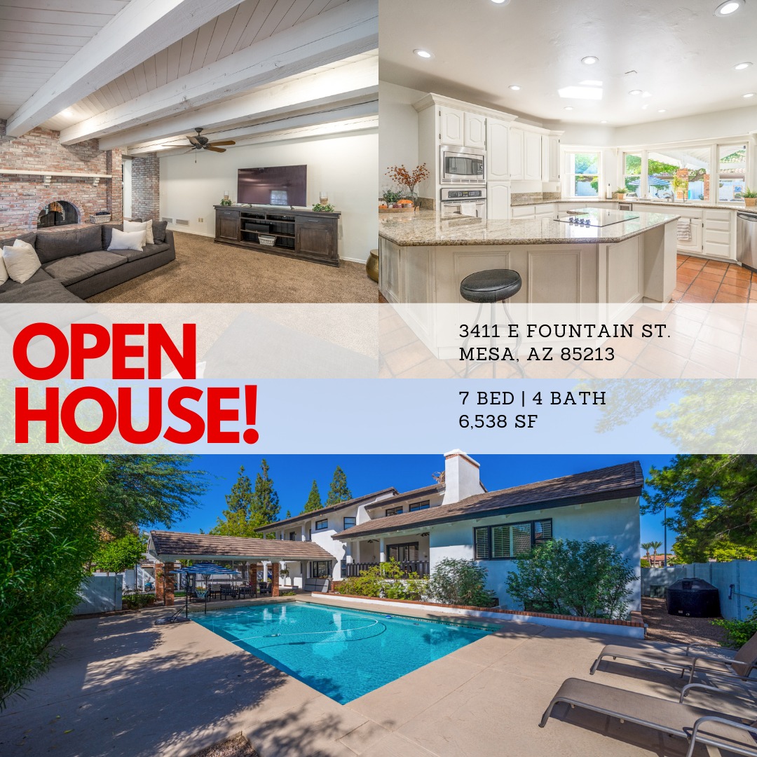 Our Saturday OPEN HOUSE Features Our 2 Latest Mesa & Phoenix Listings! header image.