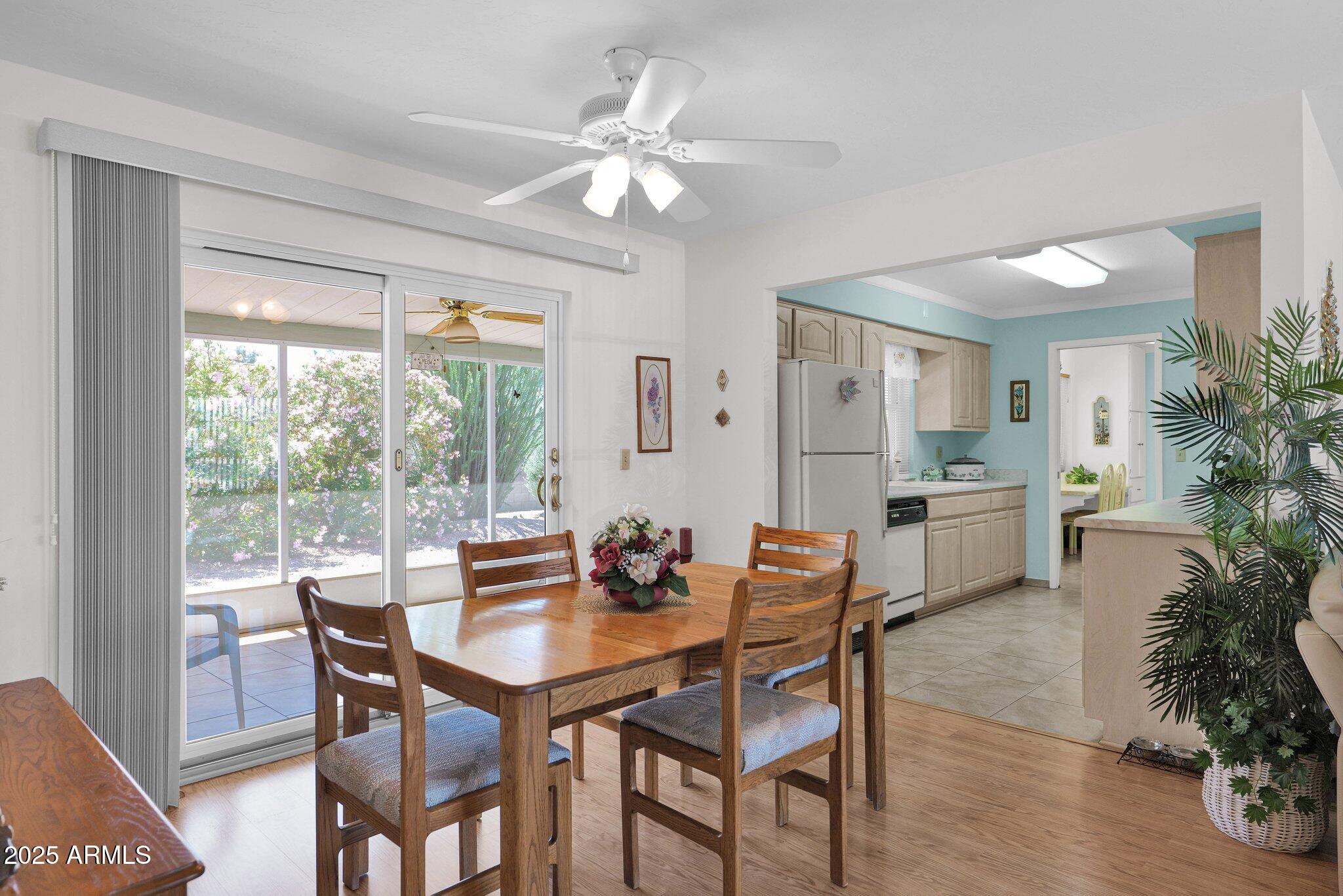 Dining room and kitchen