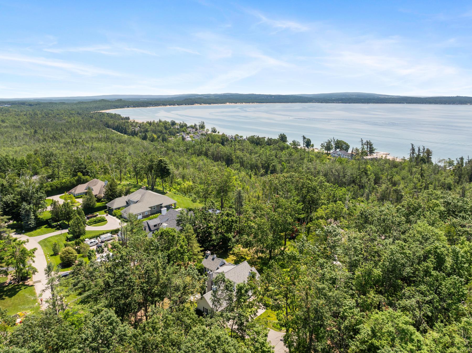 Birds-eye view of a private and safe home community in Harbor Springs