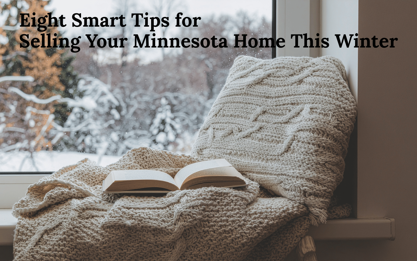 cozy chair by window in minnesota winter