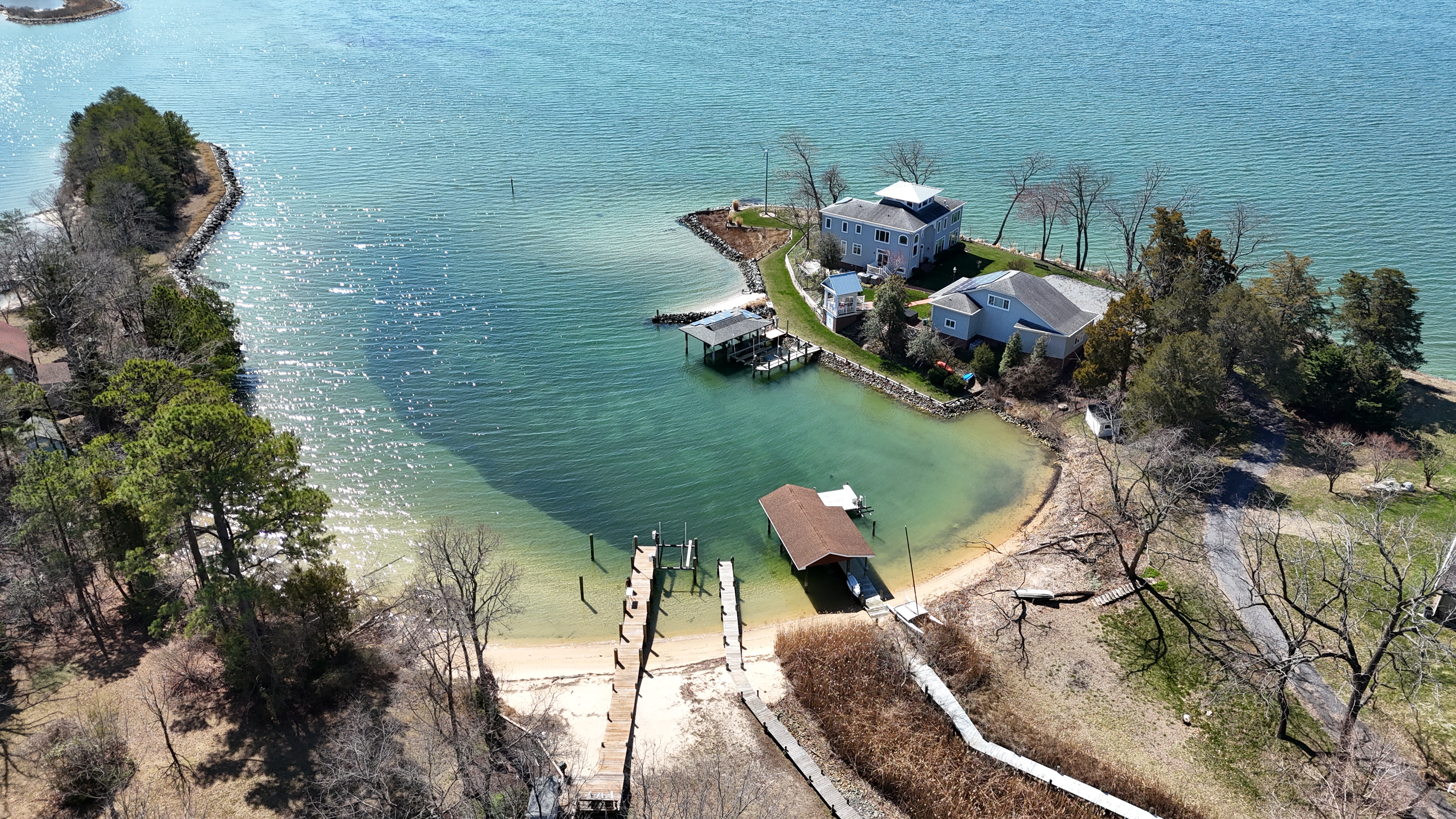 For Sale in Lusby, Maryland: A Renovated Waterfront Rambler on Mears Creek, Calvert County header image.