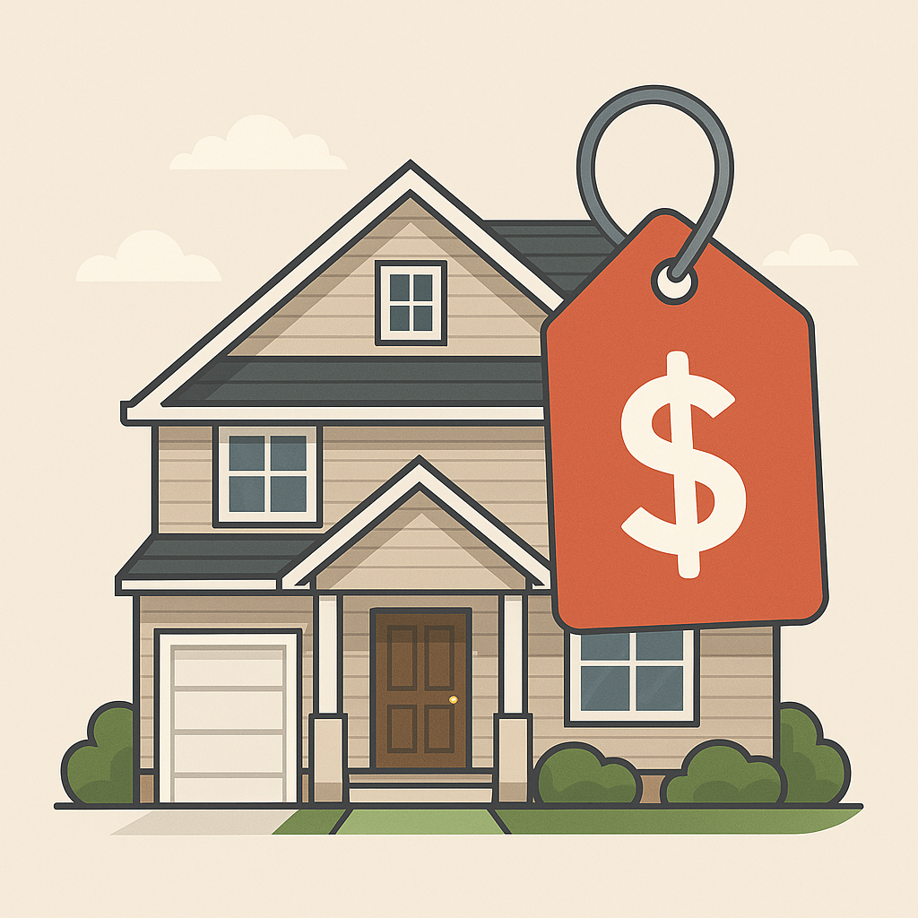 a house with a pricetag