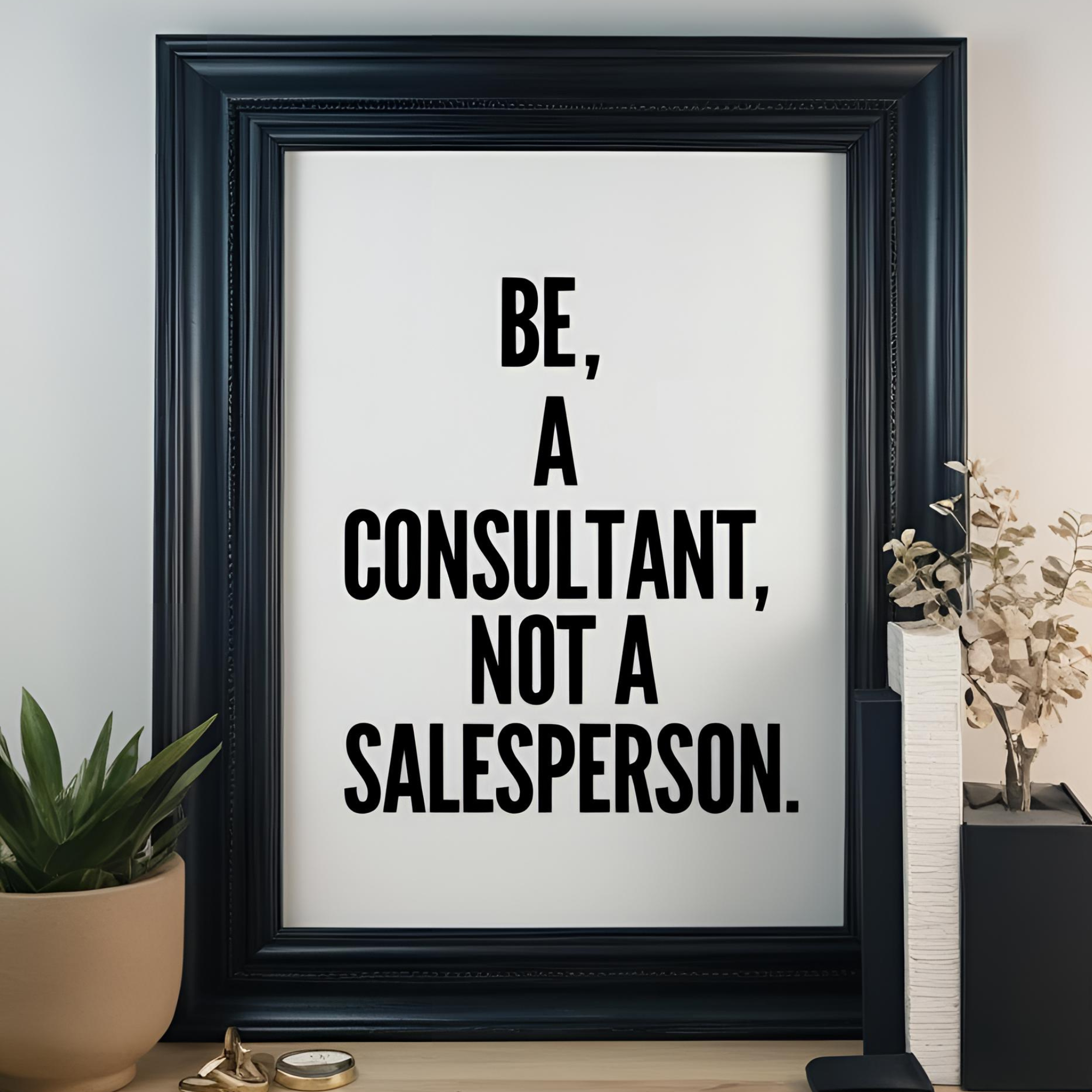Be a Consultant NOT a Salesperson! header image.