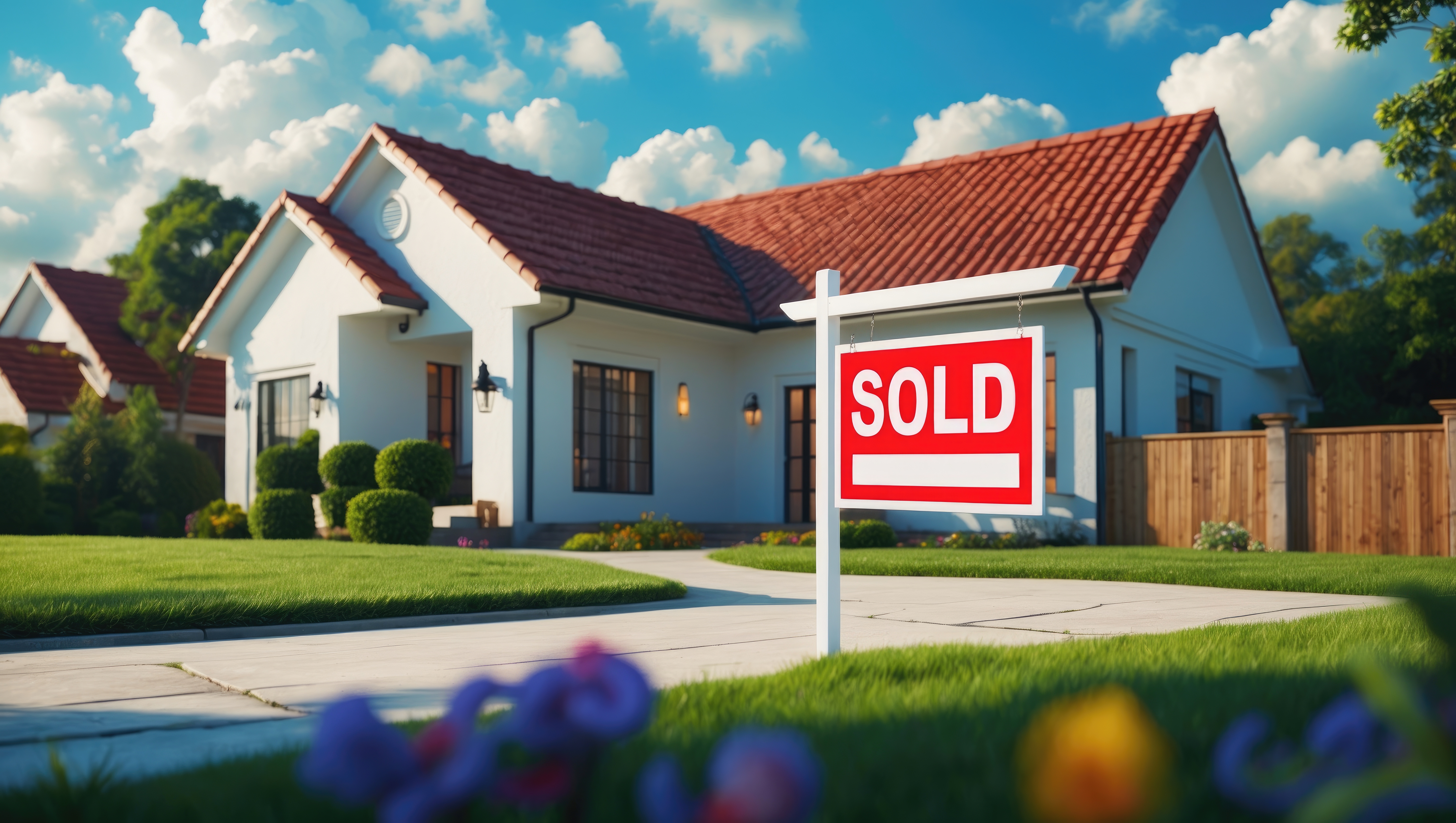 sold sign in front of white house 