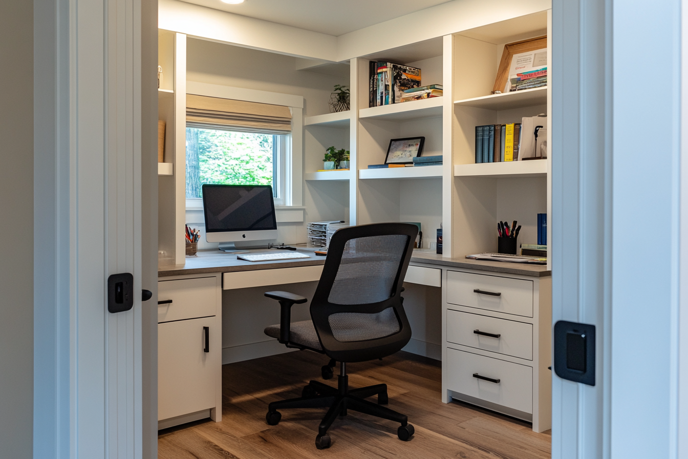 Creating a Home Office in a Downsized Space: Practical Tips for Productivity header image.