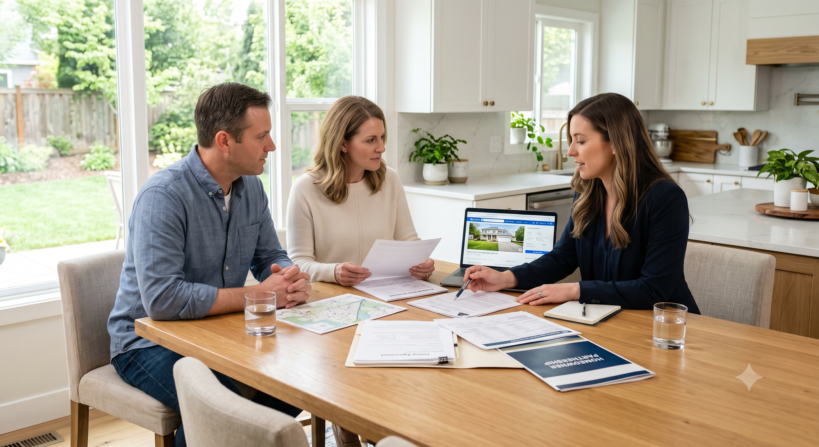 Family reviewing probate home documents
