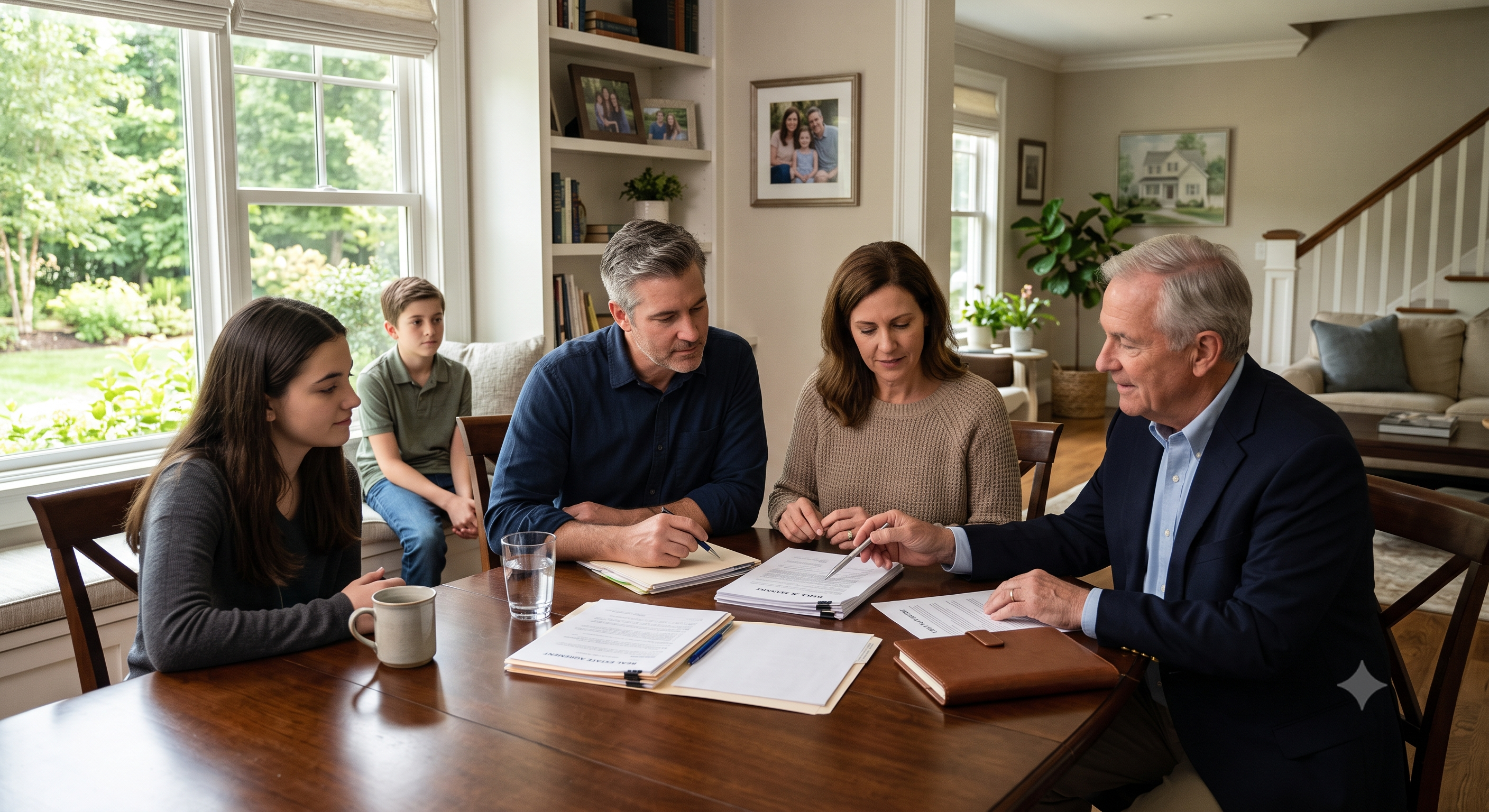 Family reviewing probate documents
