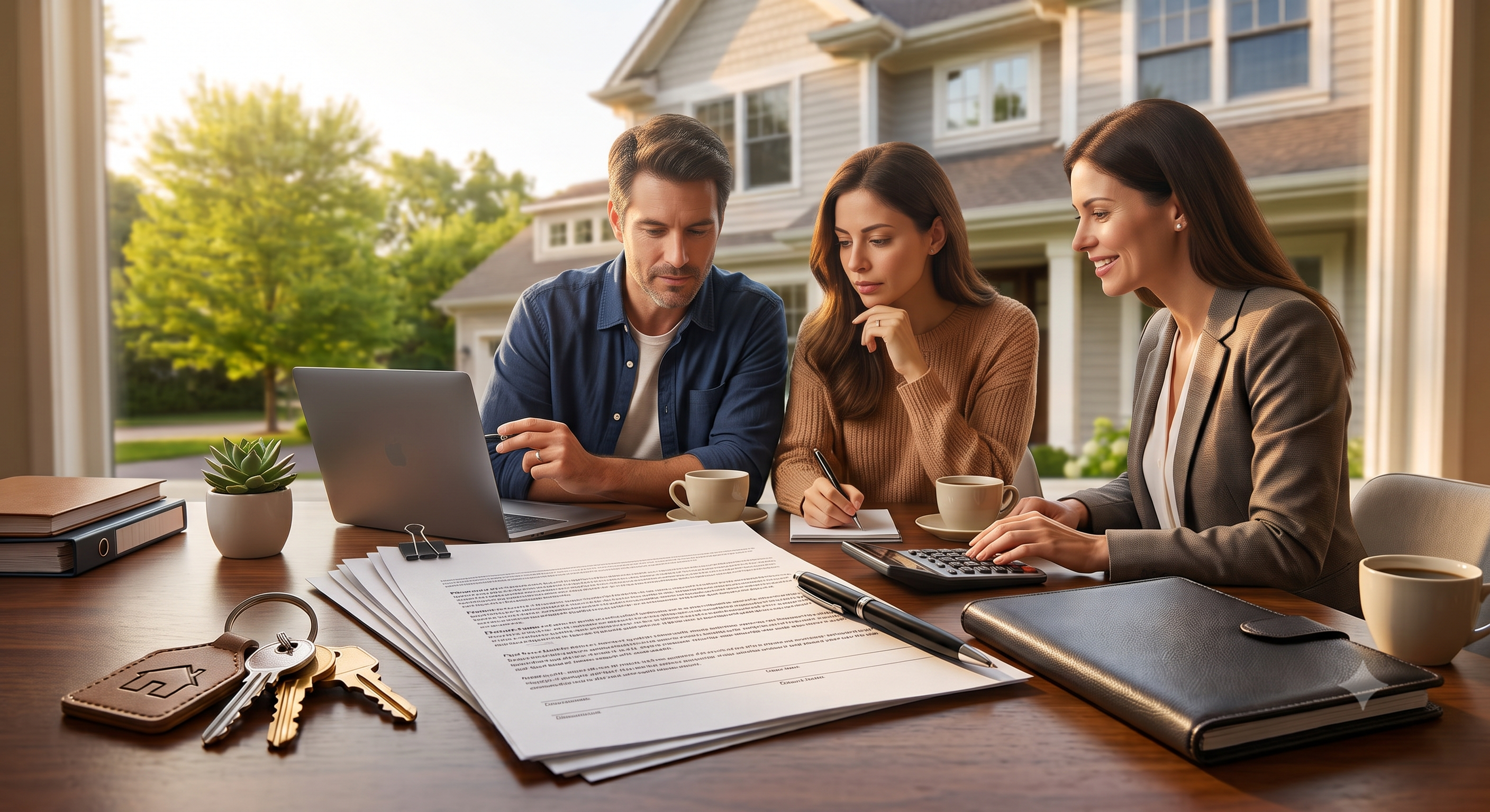 Couple reviewing homebuying budget