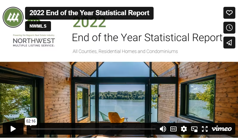 2022 End of the Year Statistical Report from the Northwest Multiple Listing Service header image.