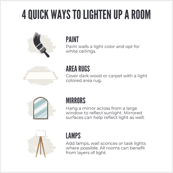 4 quick ways to brighten up a room! header image.