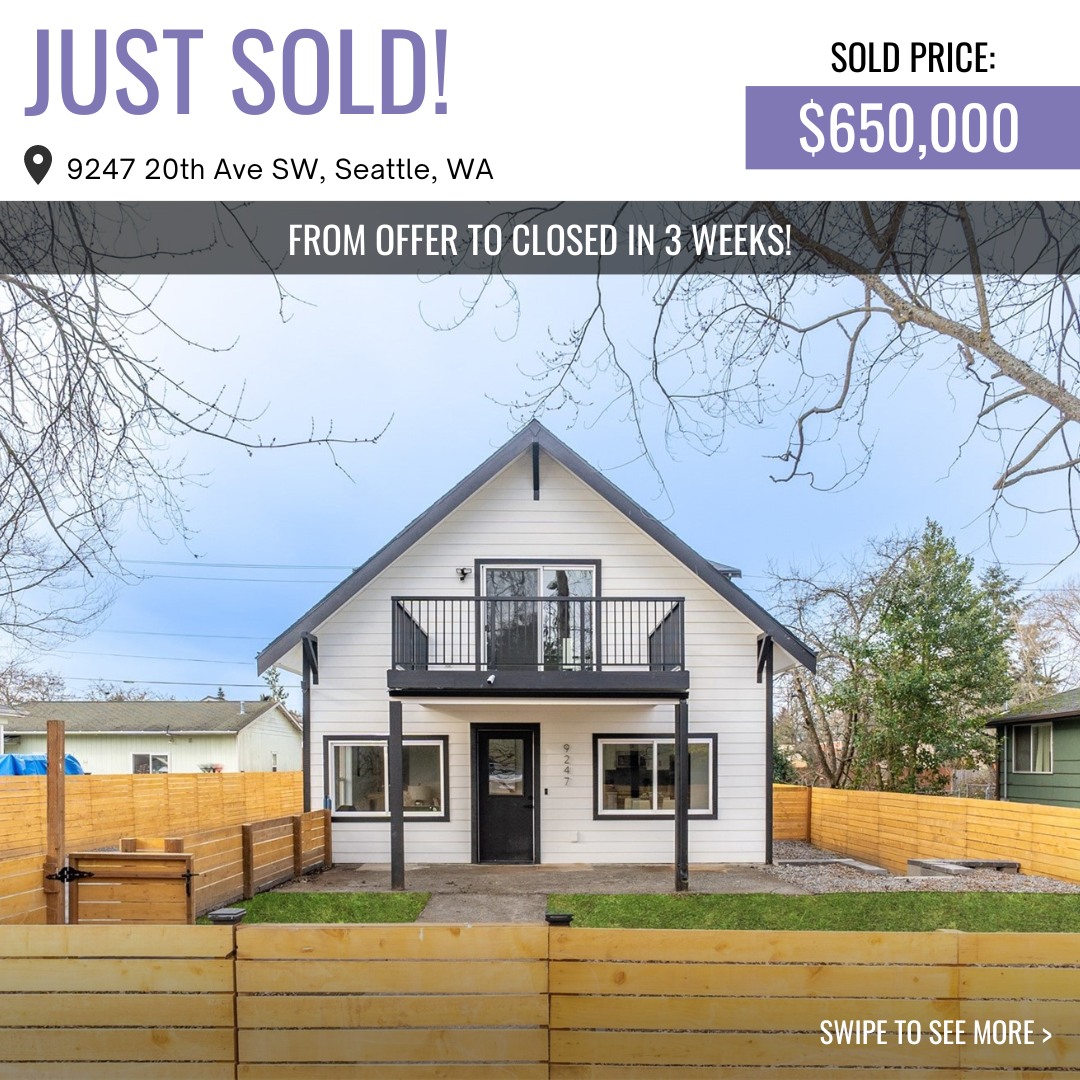Sold In West Seattle! header image.