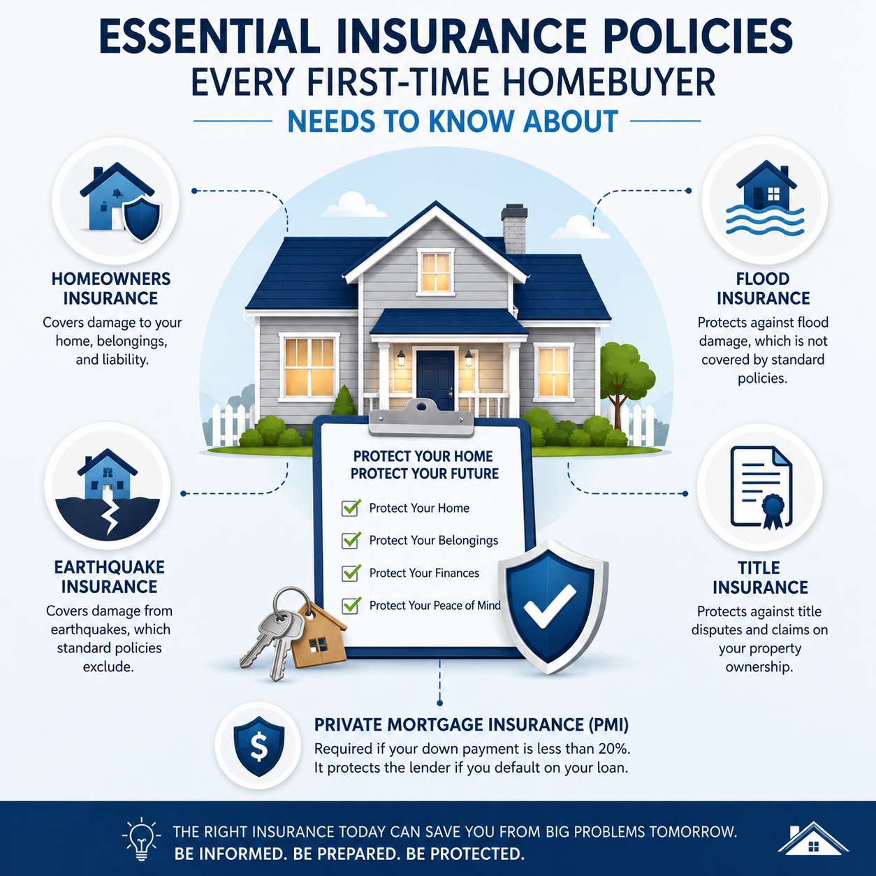 Essential Insurance Policies Every First-Time Homebuyer Needs to Know About header image.
