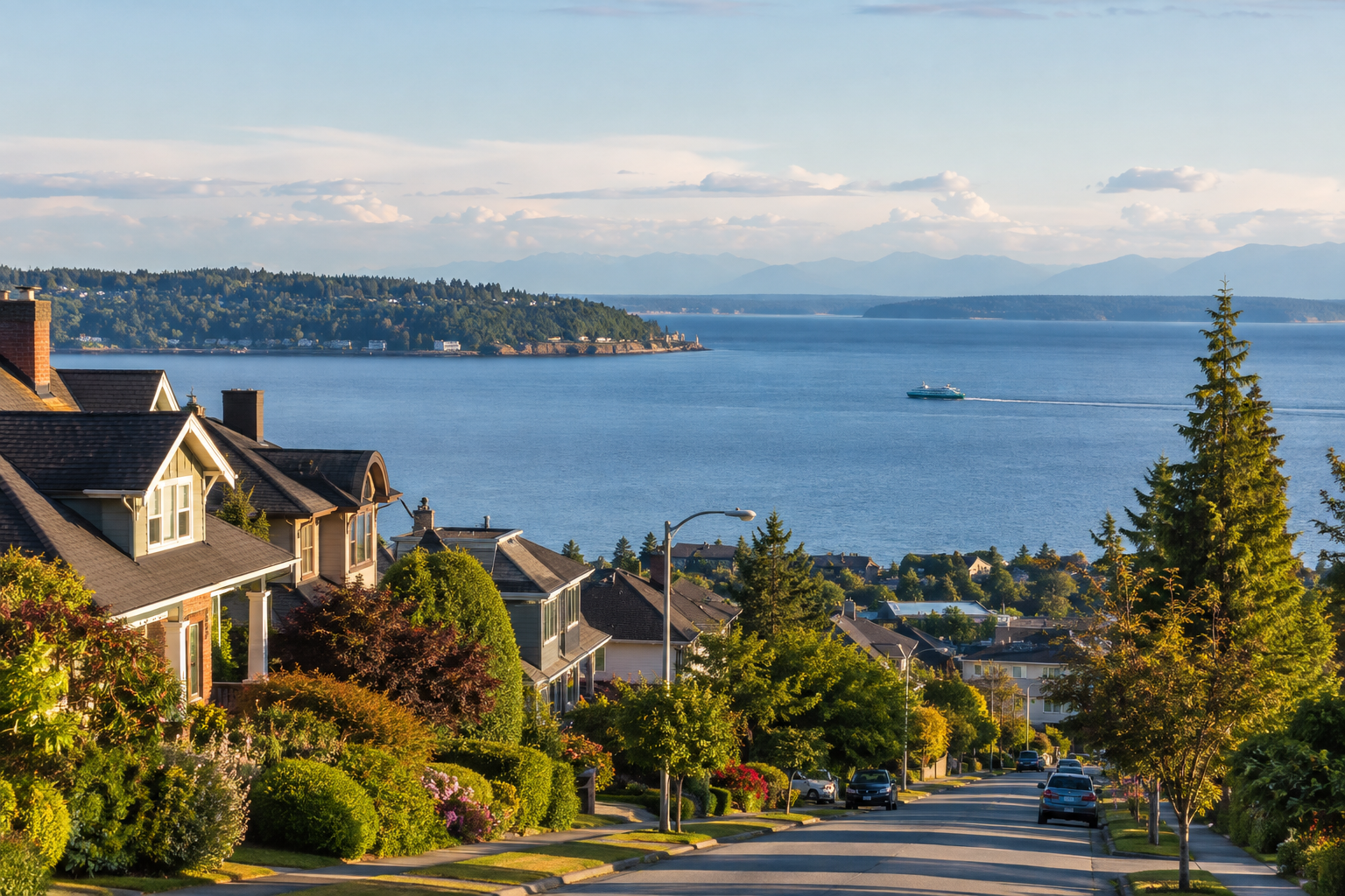 West Seattle neighborhood waterfront and residential lifestyle in Seattle, Washington