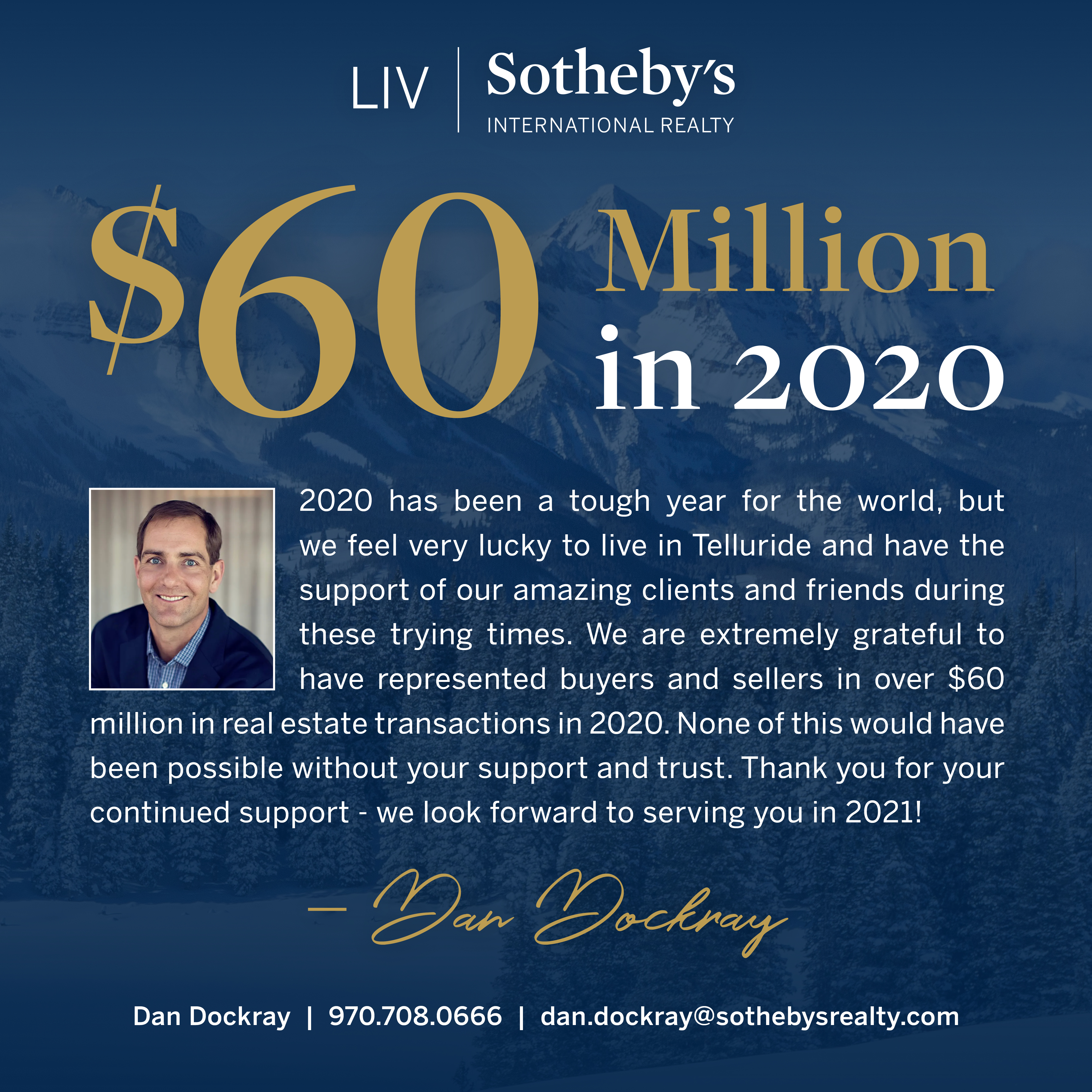 $60M Sold in 2020 - Dan Dockray header image.