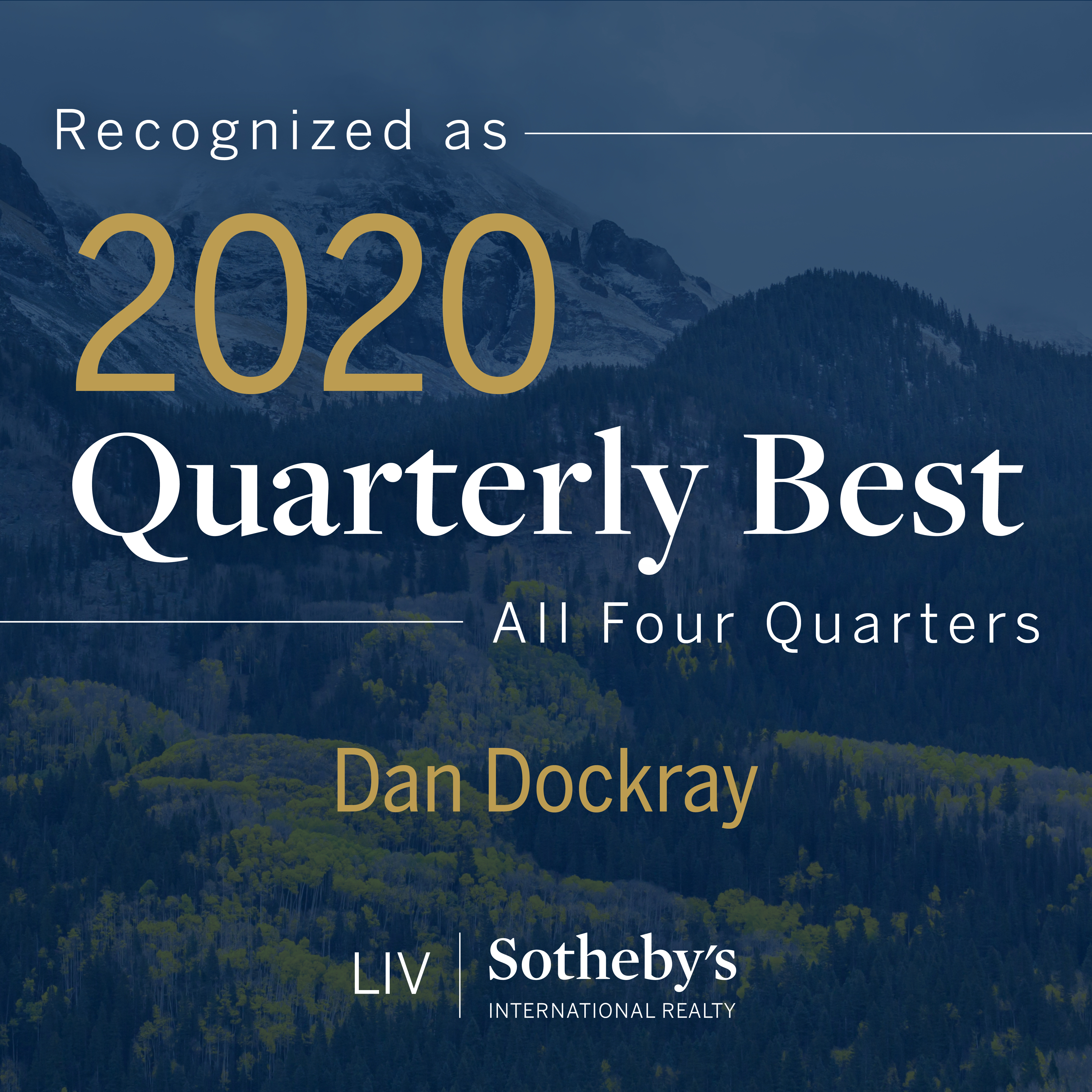 I am honored to have been recognized as one of LIV Sotheby's Top Producers in all four quarters of 2020 header image.