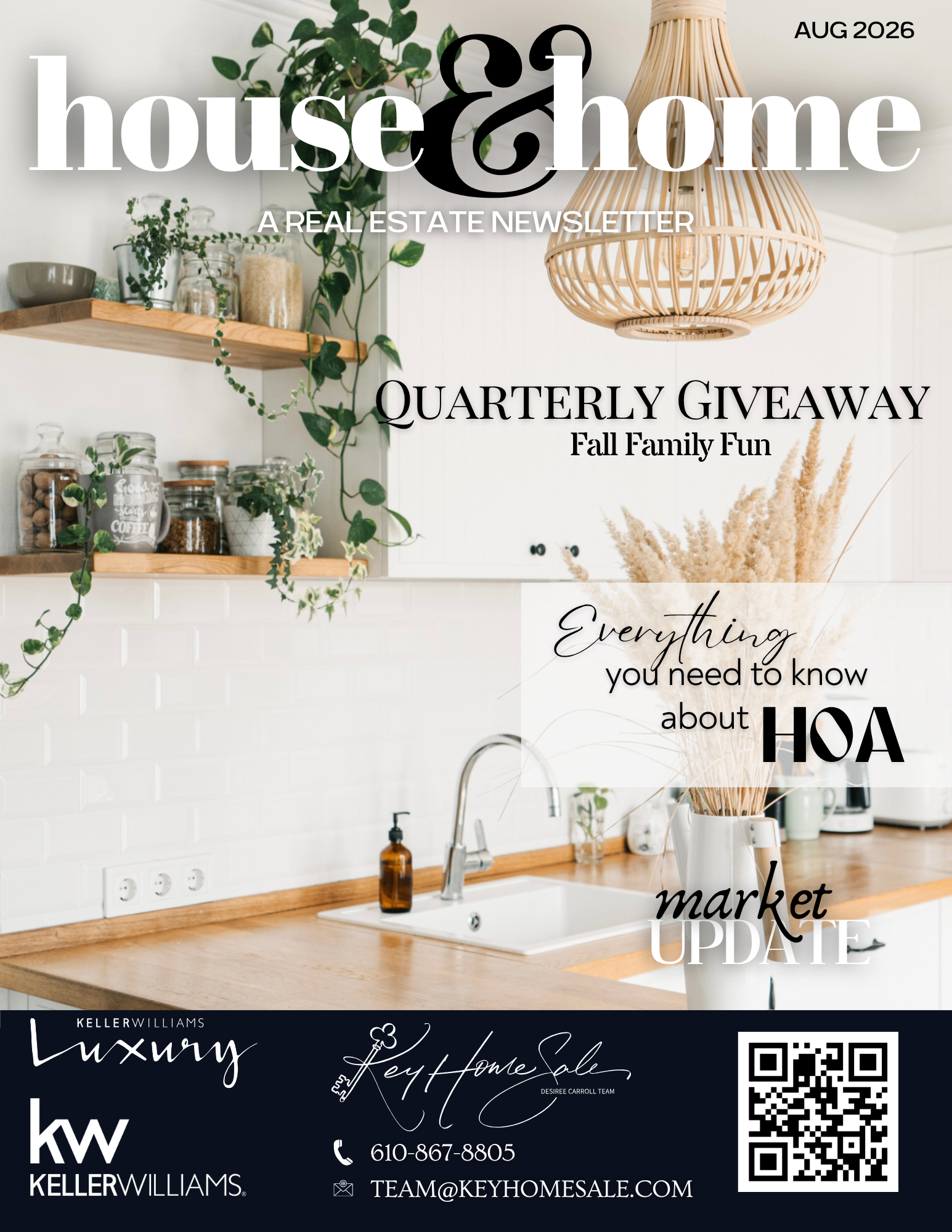 August Newsletter with Home Guide, Market Report and Chance to WIn. header image.