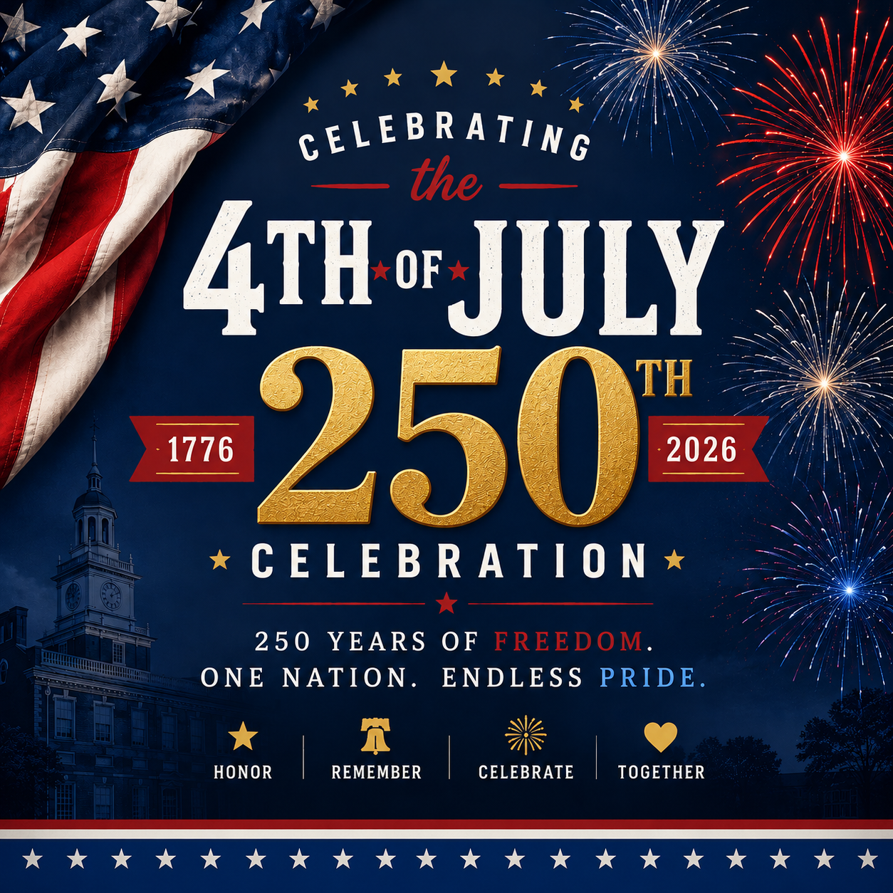 Celebrate America's 250th Birthday on the Northshore and Beyond! header image.