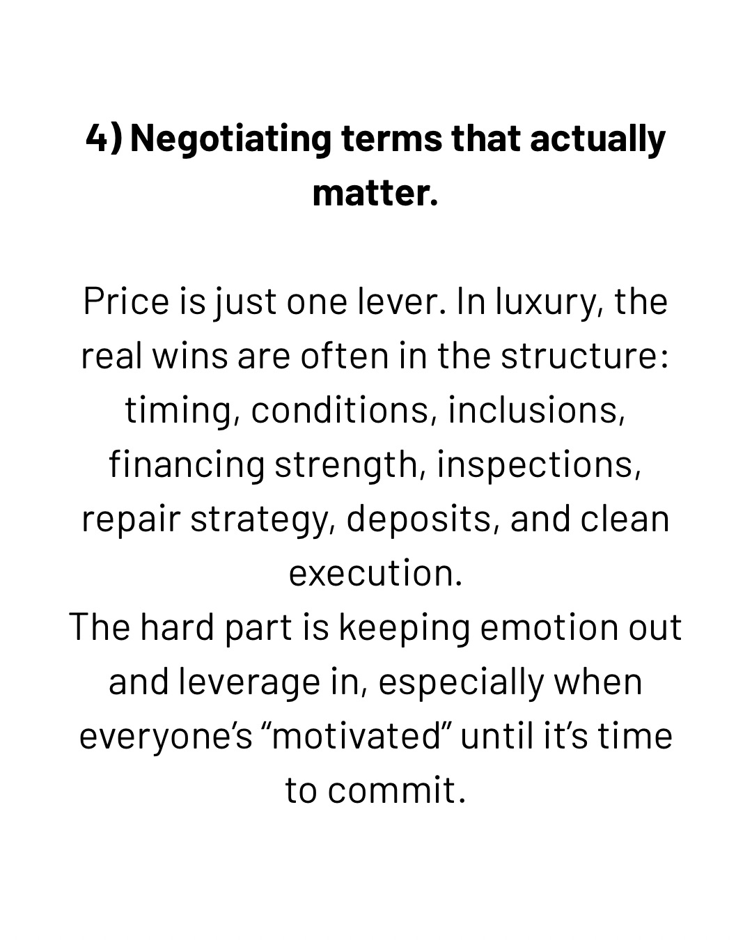 Decision 4: Negotiating the terms that matter