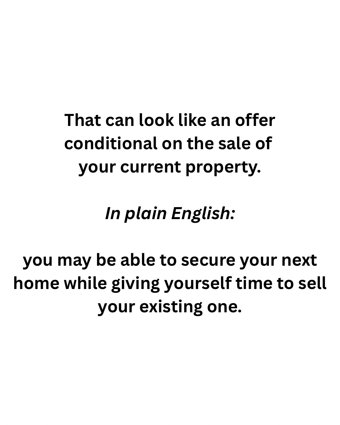 How to structure conditional offers real estate