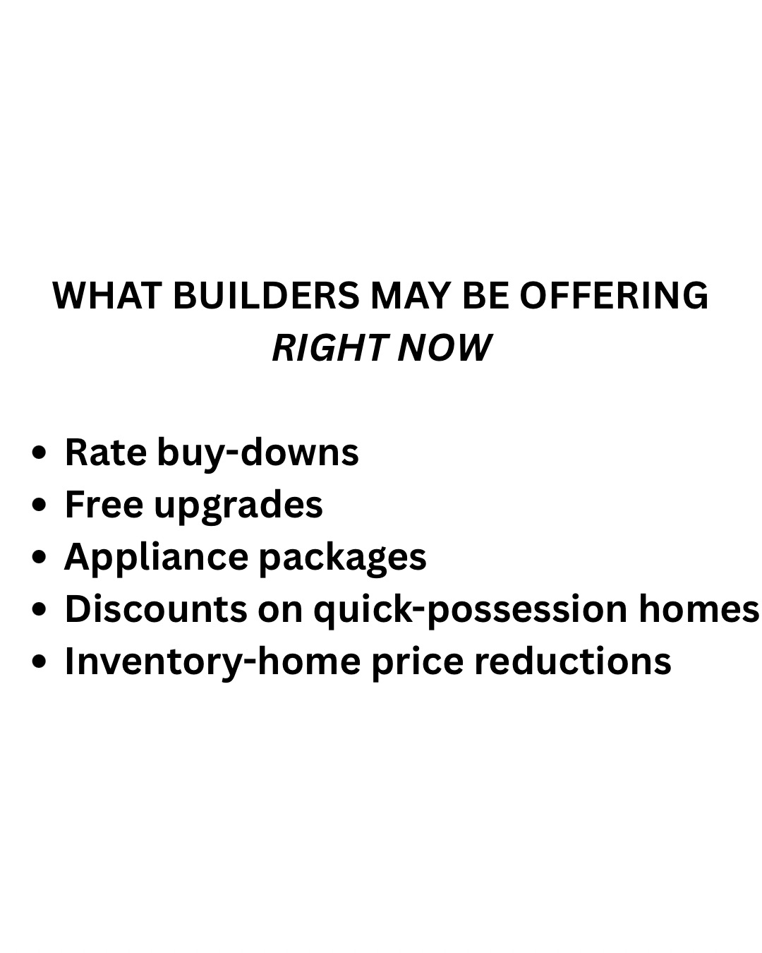 Builder incentives on new construction homes in Ontario