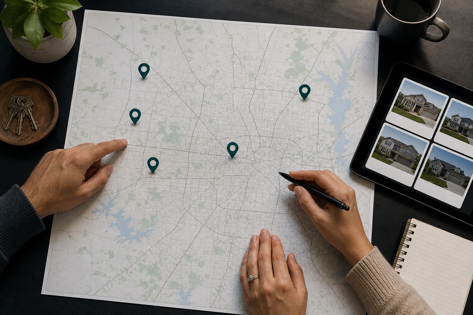 Houston-area buyer comparing Katy, Fulshear, Richmond, Cypress, and Houston home search options.
