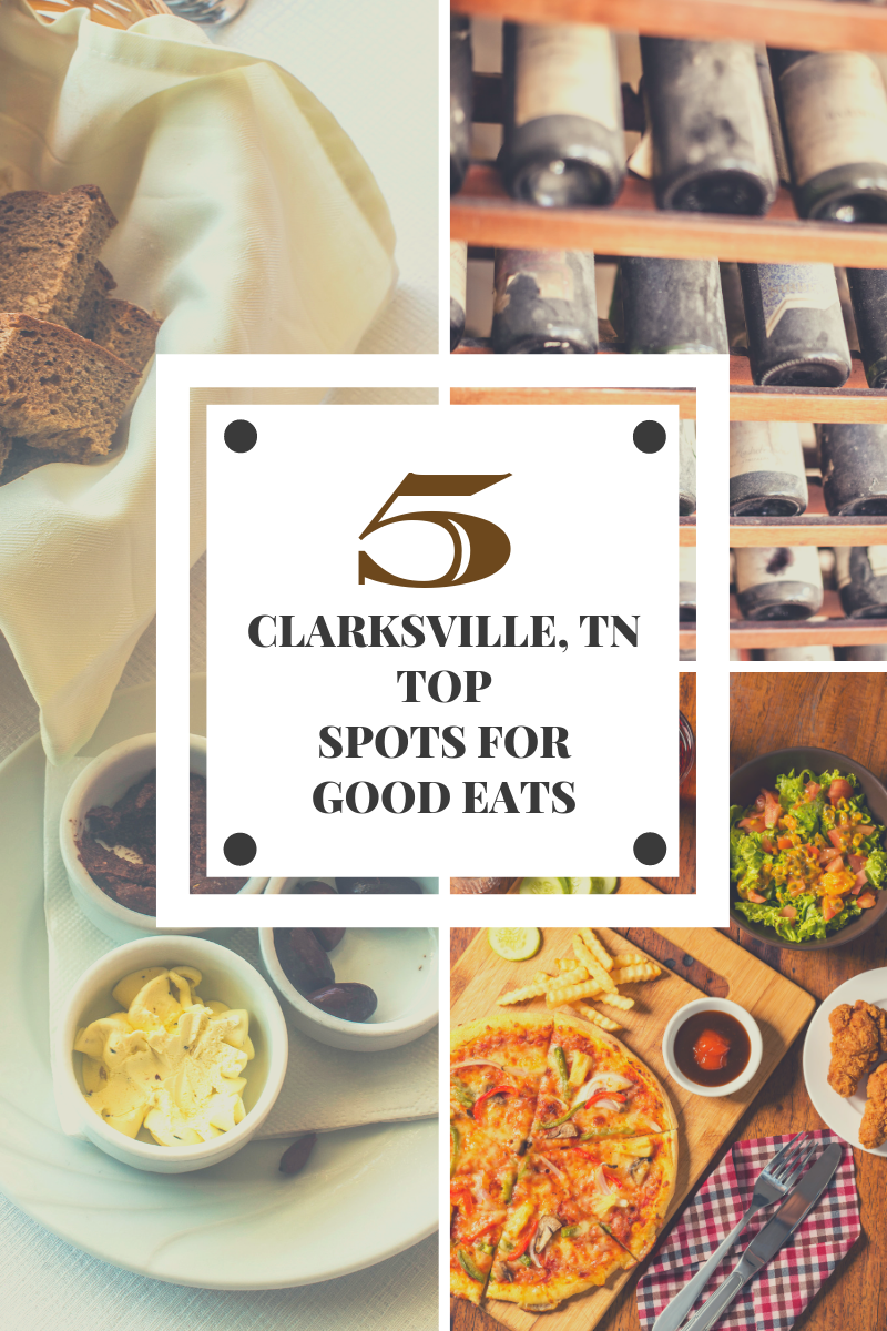 Clarksville's top 5, must eat places to go header image.
