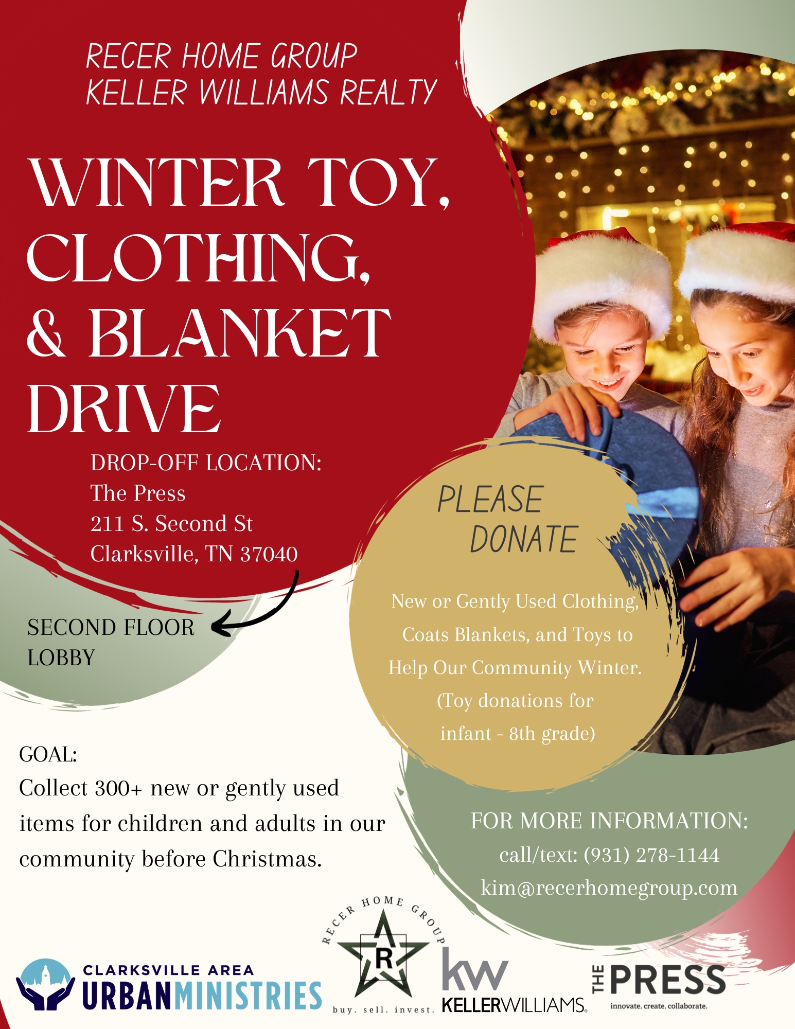 Winter Clothing and Toy Drive 2023 header image.