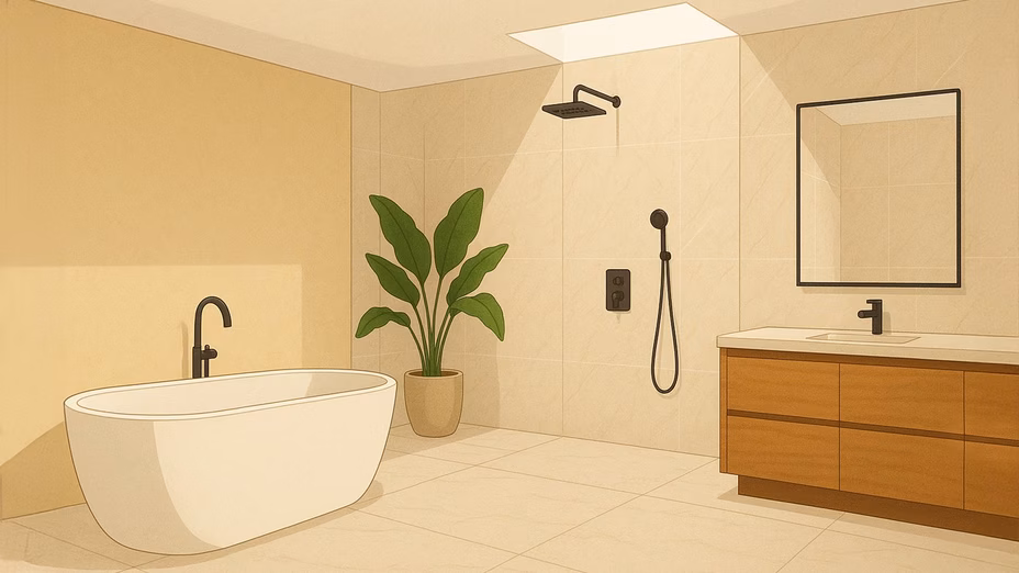 The Latest Housing Trend Blends Luxury, Wellness, and Future-Proof Design in the Most Important Room in the House  By Realtor.com header image.