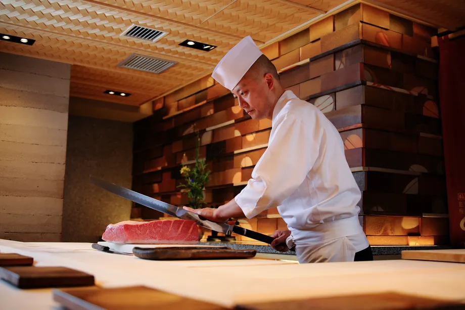 At This New Houston Restaurant, the Sushi Travels to You By Houston Eater header image.