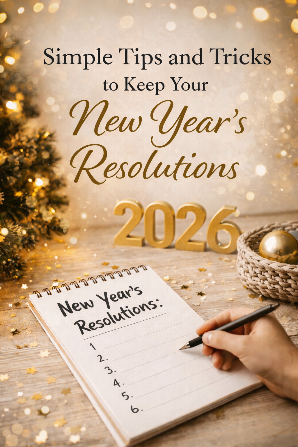 Simple Tips and Tricks to Keep Your New Year’s Resolutions header image.