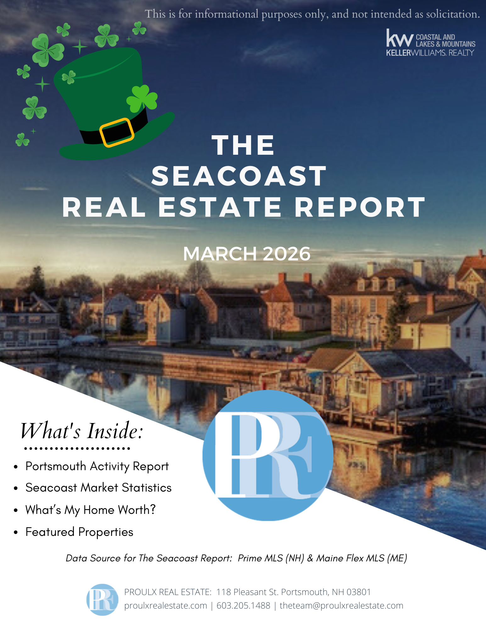 Proulx Real Estate March 2026 Seacoast Report header image.
